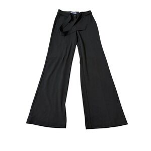 NWT Vylette Size 0 Wide Leg Mid Rise Black Trousers Dress‎ Pants Belt 33" Inseam